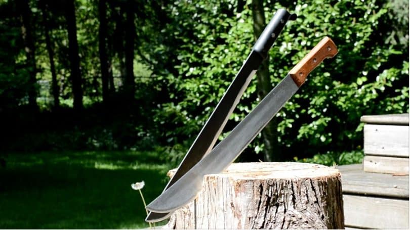 sharp machete to cut wood